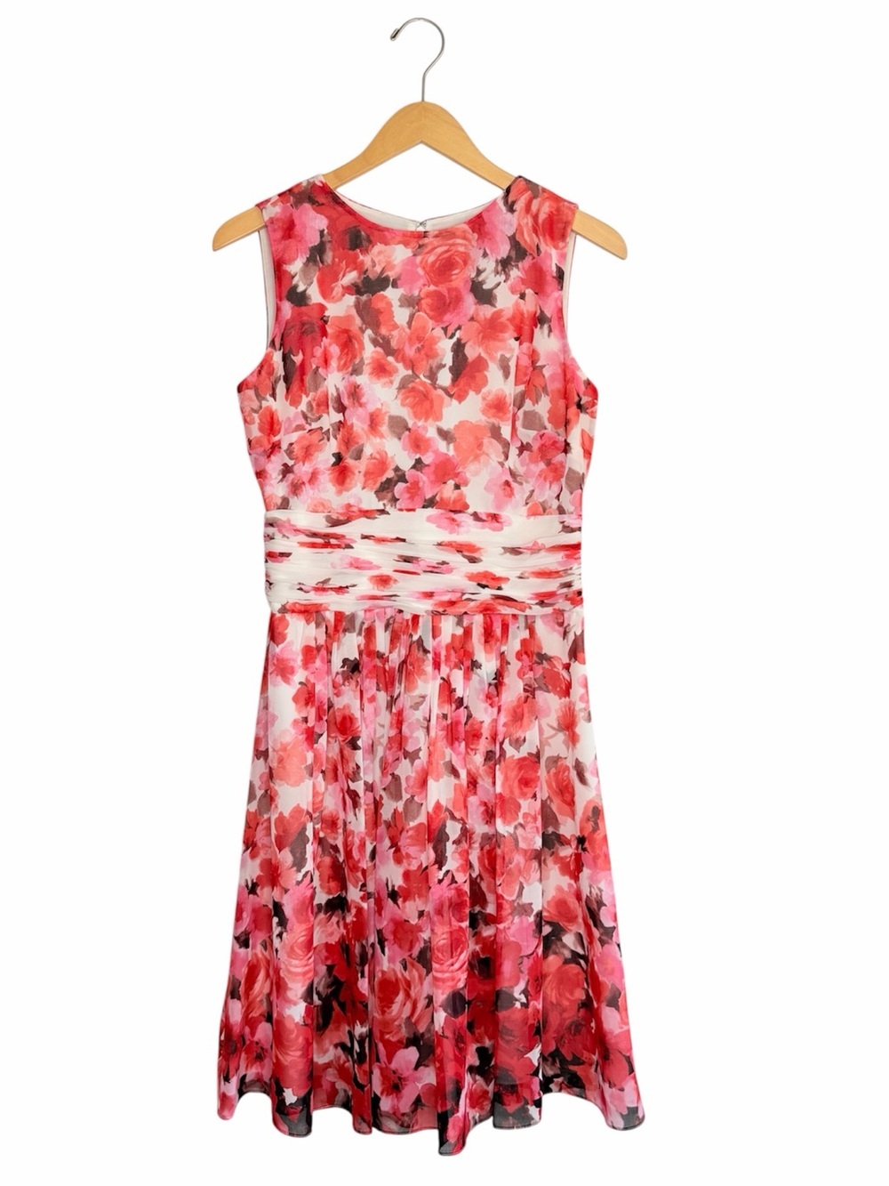 LAUREN Ralph Lauren Vibrant Floral Ruched Sleeveless Midi Dress Women’s Size 4 - Picture 2 of 13